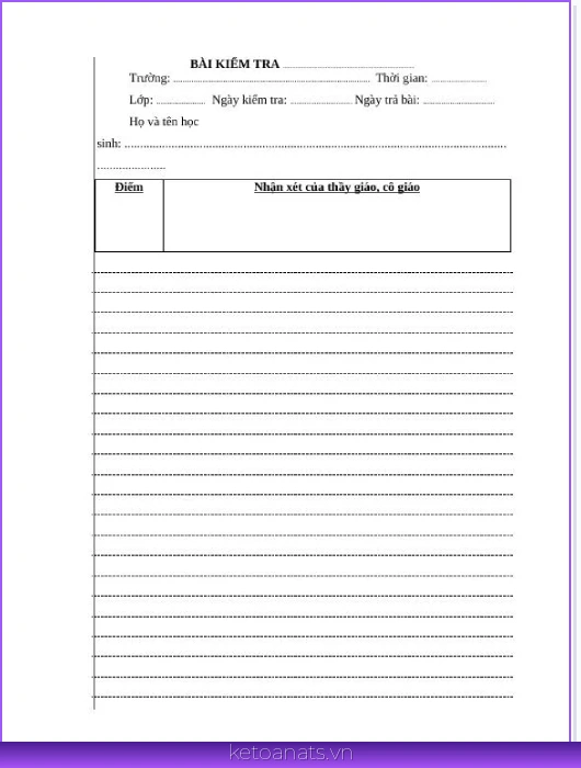 giấy kiểm tra cấp 2 có file download