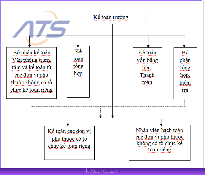 Hình thức tổ chức bộ máy kế toán vừa tập trung vừa phân tán