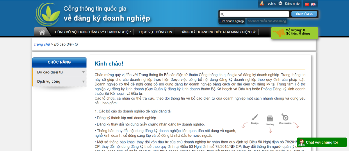 Dịch vụ bố cáo điện tử