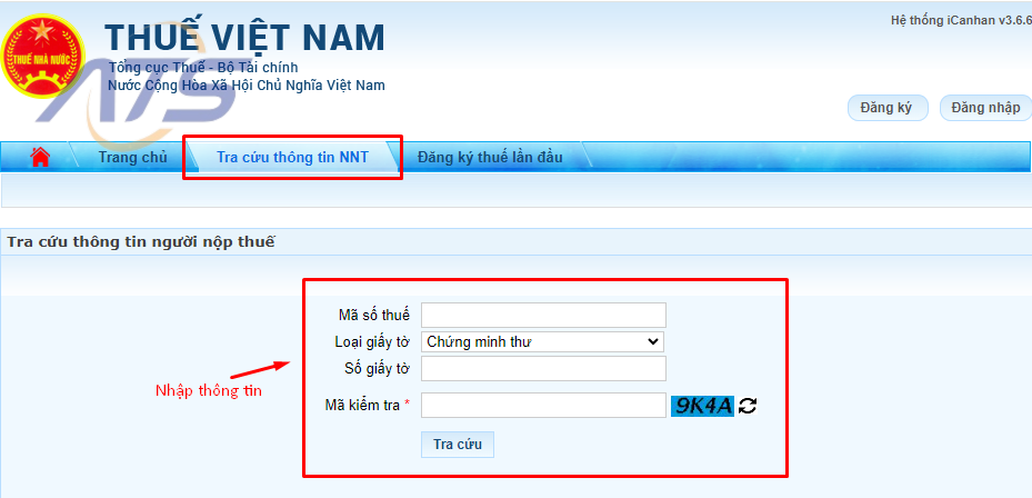 tra cứu mã số thuế cá nhân trên website Thuế điện tử-2