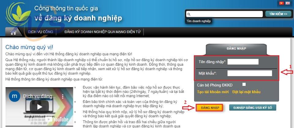 Bước 1: Đăng nhập tài khoản