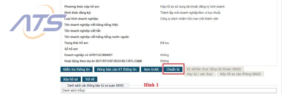 Bước 10: Xác nhận hồ sơ