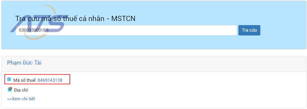 tra cứu mã số thuế cá nhân trên website TNCNonline.com.vn