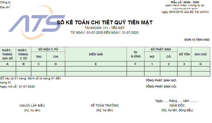 sổ kế toán theo thông tư 133