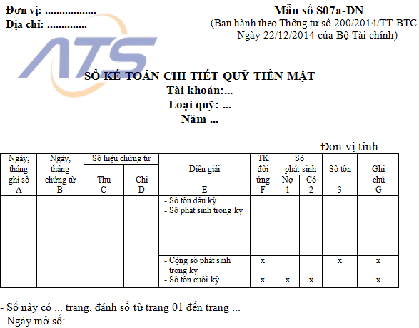 sổ kế toán theo thông tư 200