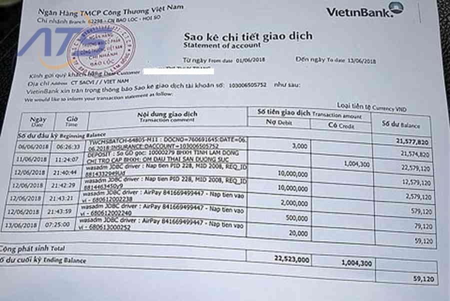 bảng sao kê lương là gì