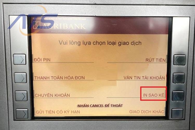 Sao kê qua thẻ ATM