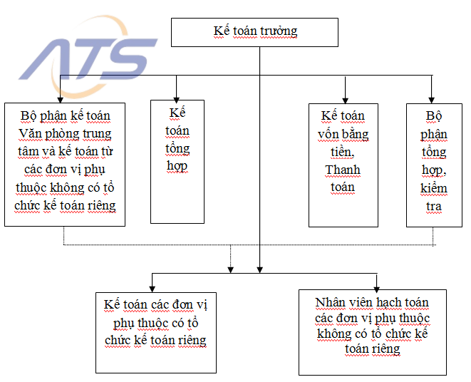 Bộ máy kế toán vừa tập trung vừa phân tán