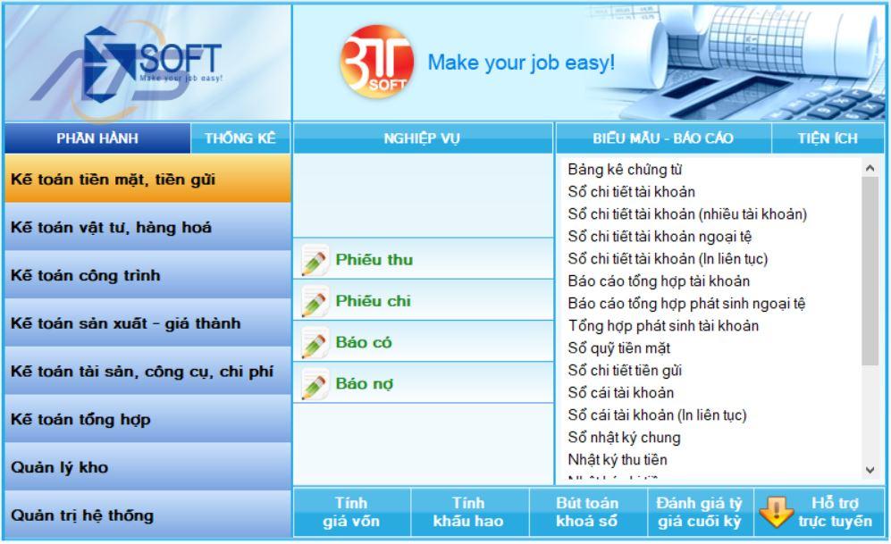 Phần mềm kế toán miễn phí cho doanh nghiệp 3Tsoft