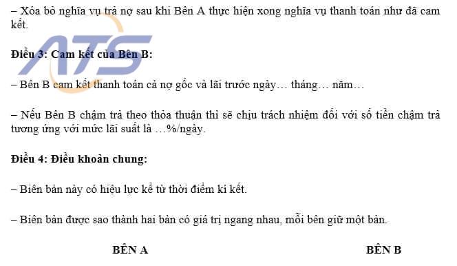 Mẫu biên bản xác nhận công nợ cho cá nhân - 3