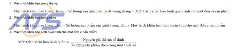 Các phương pháp tính khấu hao - Theo sản phẩm
