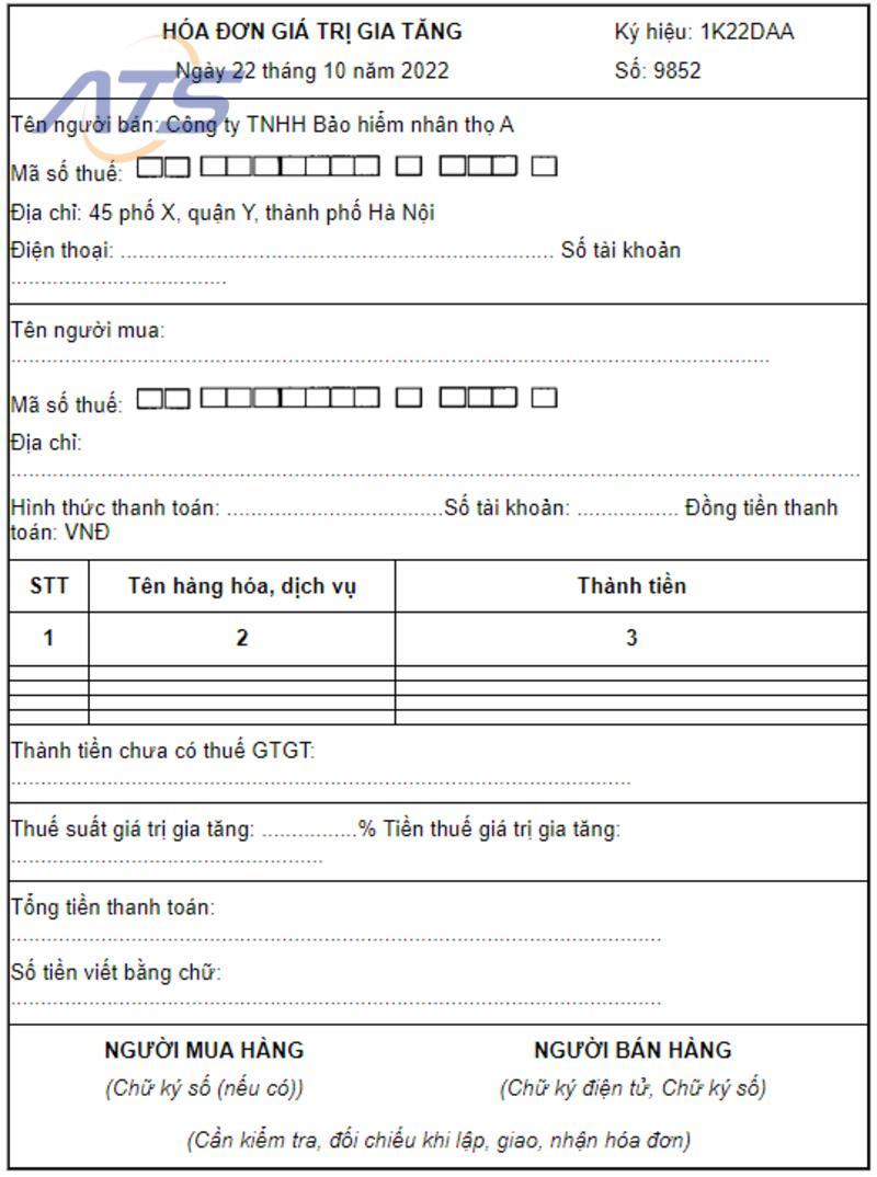Mẫu hóa đơn giá trị gia tăng điện tử đặc thù