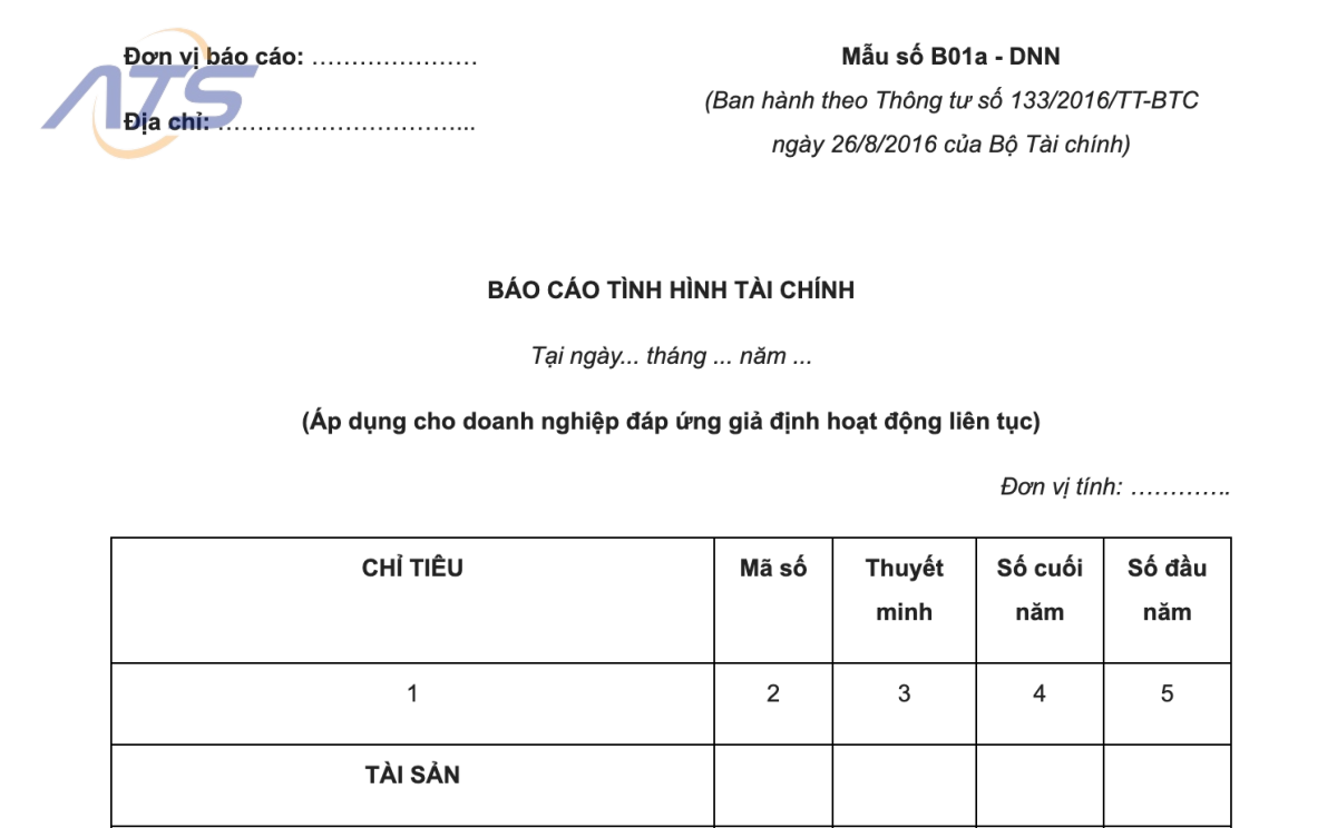 Đối với công ty TNHH nhỏ đáp ứng giả định hoạt động liên tục
