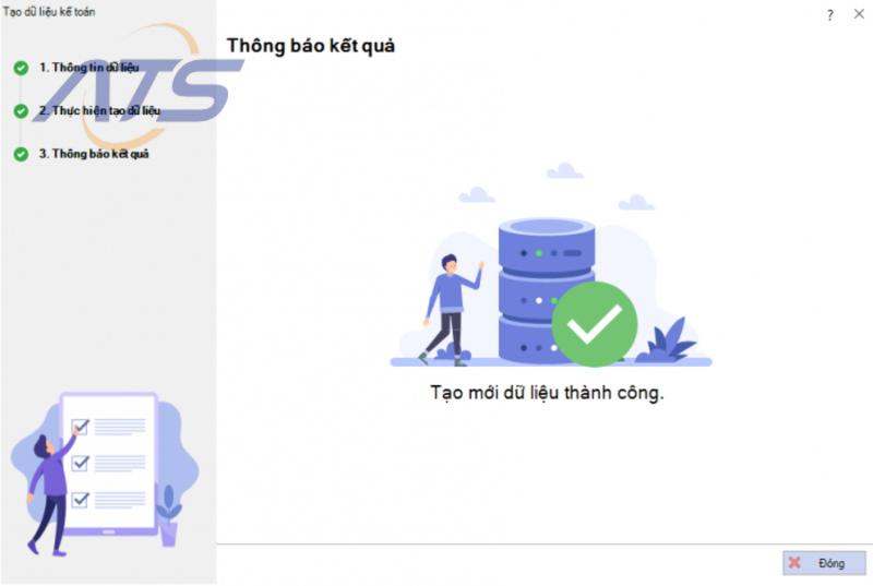 Hoàn tất tạo mới dữ liệu kế toán năm cũ