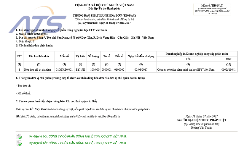 Đăng ký mua và phát hành hóa đơn điện tử