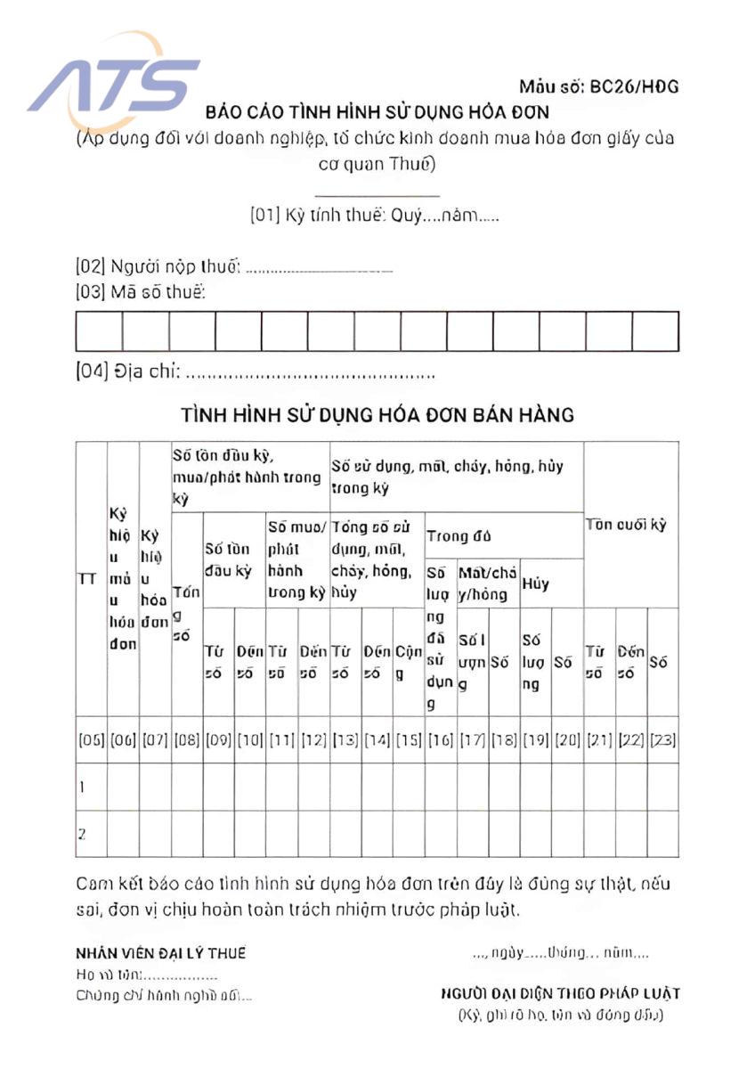Báo cáo tình hình sử dụng hóa đơn là gì?