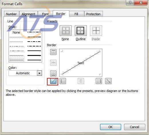 Thêm đường chéo trong ô để phân chia các thuộc tính