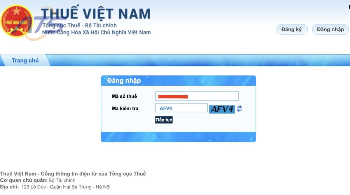 Bước 1: Truy cập hệ thống thuế điện tử
