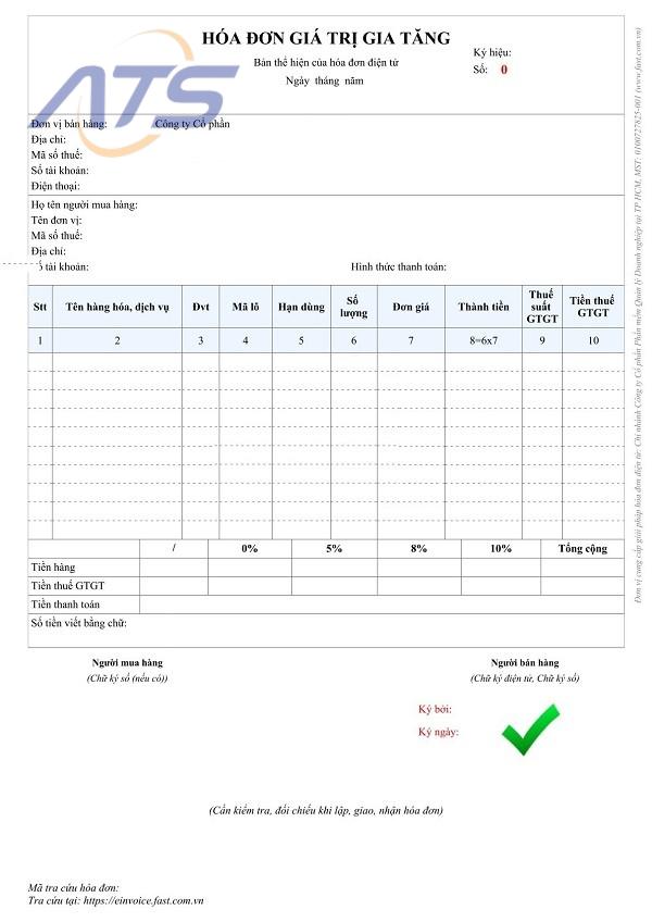 Mẫu hóa đơn bán hàng online ngành dược phẩm