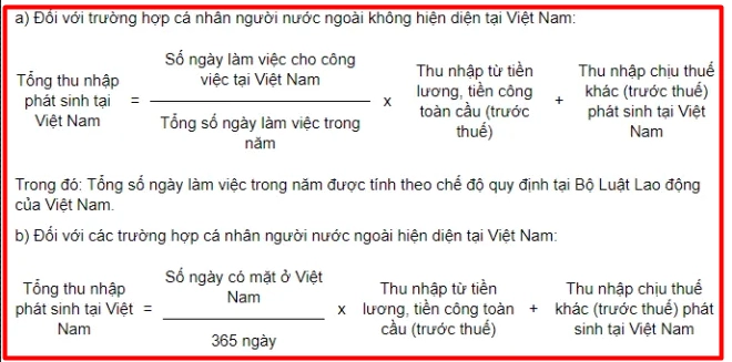 Cách tính thuế thu nhập theo tháng cho cá nhân không cư trú