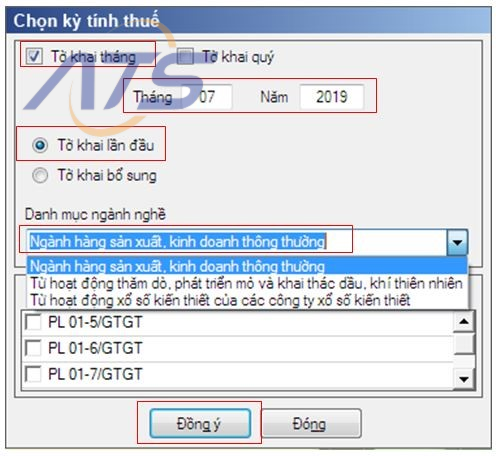 Bước 3: Khai báo kỳ tính thuế