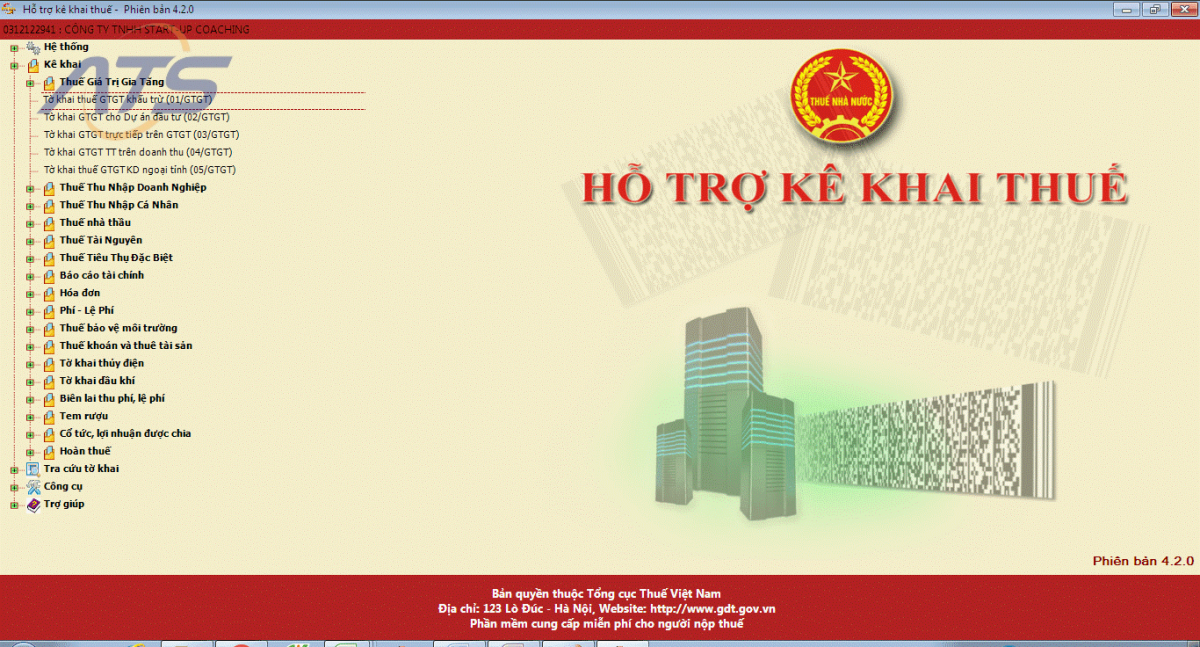 Bước 2: Chọn chức năng "Thuế Giá Trị Gia Tăng"