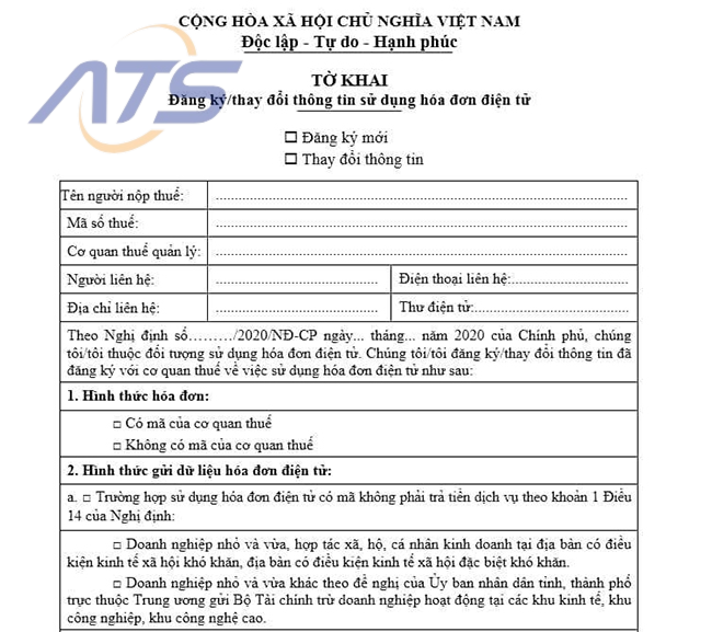 Bước 3: Đăng ký sử dụng hóa đơn điện tử với cơ quan Thuế