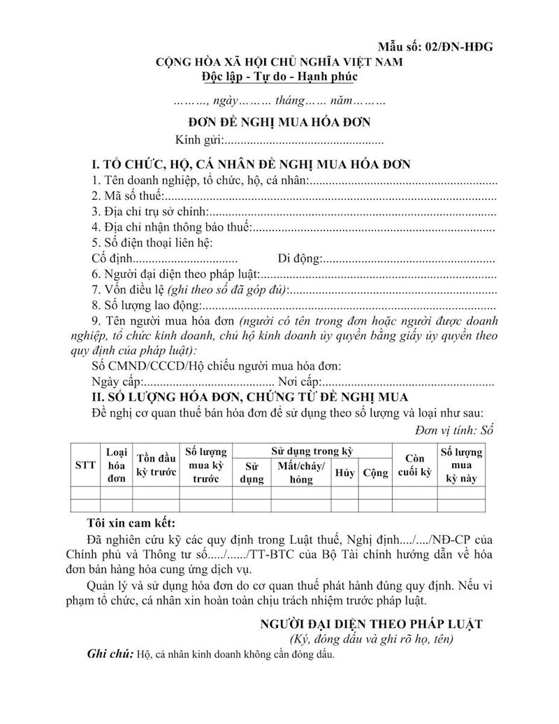 Thủ tục đặt mua hóa đơn do cơ quan thuế đặt in
