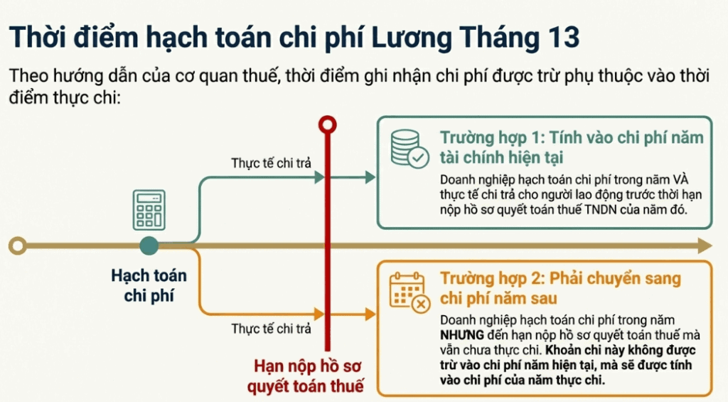 Hạch toán lương tháng 13